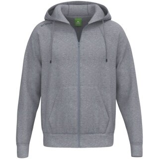 Erima Hooded Sweatshirt TS Hoodie Full Zip (Mixed Fabric) Light Grey Men's