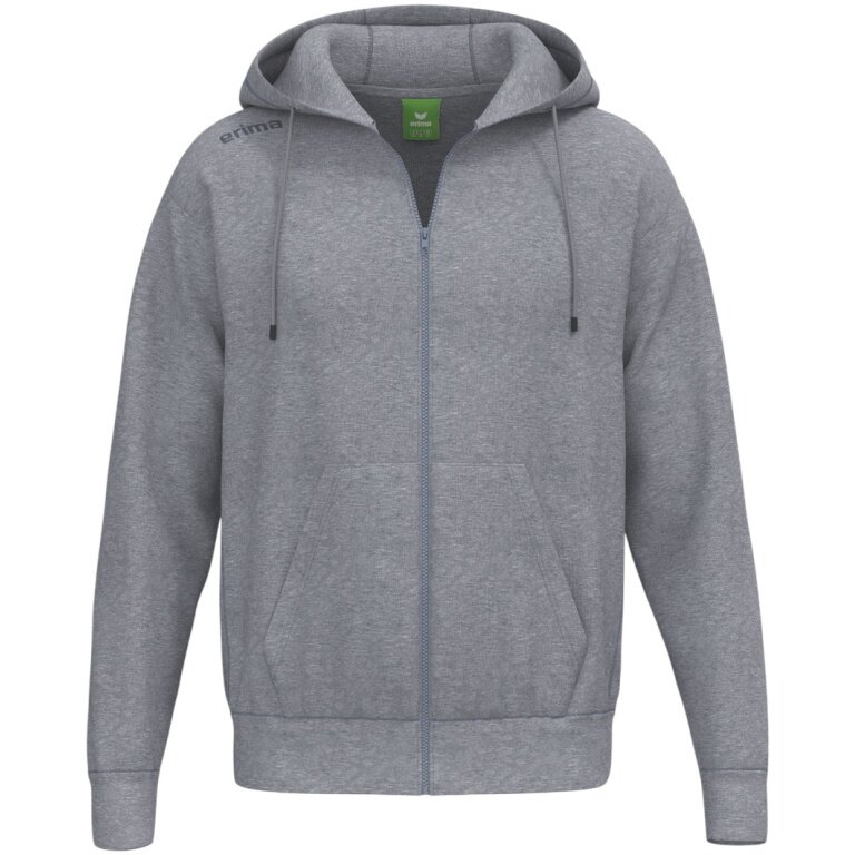 Erima Hooded Sweatshirt TS Hoodie Full Zip (Mixed Fabric) Light Grey Men's