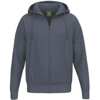 Erima Hooded Sweatshirt TS Hoodie Full Zip (Mixed Fabric) Dark Grey Men's