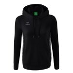 Erima Hoodie Essential Team (soft cotton, ribbed cuffs) black/grey Women