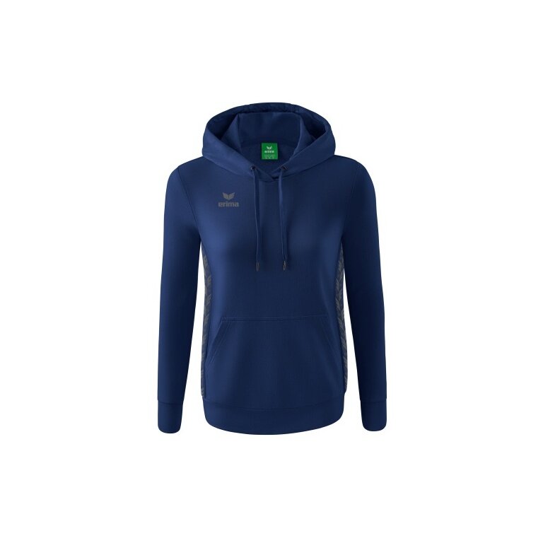 Erima Hoodie Essential Team (soft cotton, ribbed cuffs) navy blue/grey Women