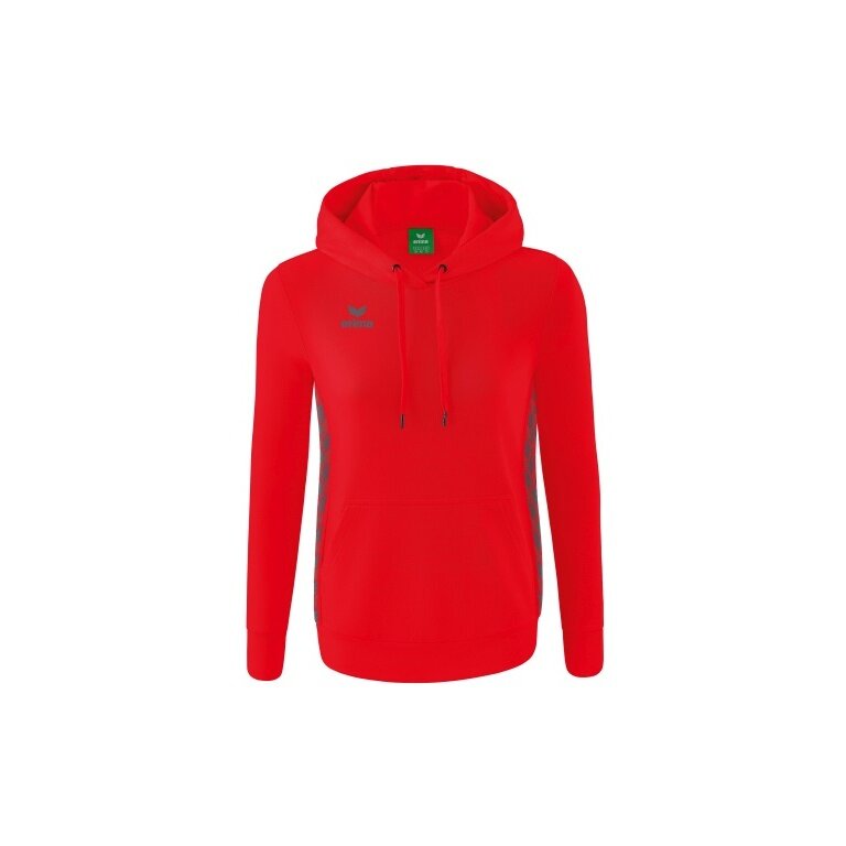Erima Hooded Sweatshirt Essential Team (soft cotton, ribbed cuffs) red/grey Women