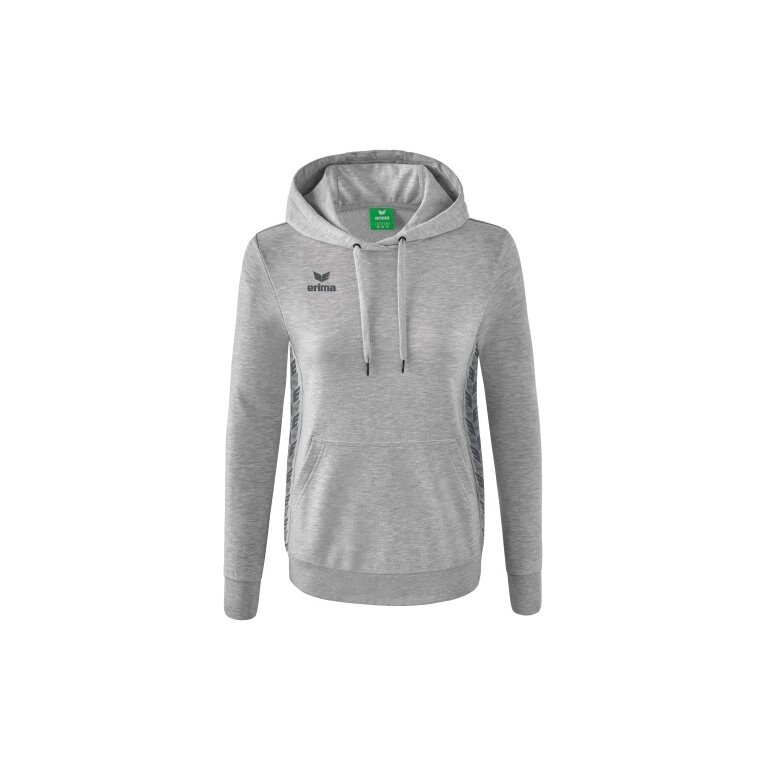 Erima Hooded Sweatshirt Essential Team (soft cotton, ribbed cuffs) light grey/grey Women