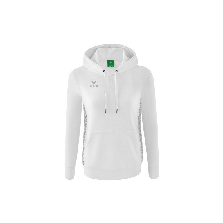 Erima Hoodie Essential Team (soft cotton, ribbed cuffs) white/grey Women