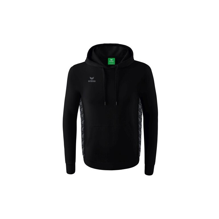 Erima Hooded Sweatshirt Essential Team Hooded Sweat (soft cotton, ribbed cuffs) black/gray Boys