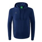 Erima Hooded Sweatshirt Essential Team Hooded Sweat (soft cotton, ribbed cuffs) navy blue/grey Boys