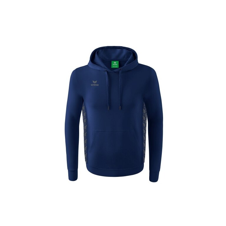 Erima Hooded Sweatshirt Essential Team Hooded Sweat (soft cotton, ribbed cuffs) navy blue/grey Boys