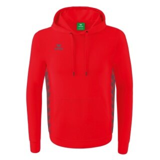 Erima Hooded Sweatshirt Essential Team Hooded Sweat (soft cotton, ribbed cuffs) red/grey Boys