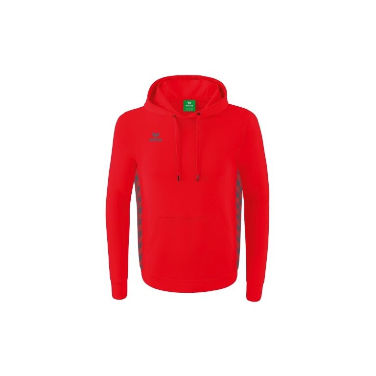 Erima Hooded Sweatshirt Essential Team Hooded Sweat (soft cotton, ribbed cuffs) red/grey Boys
