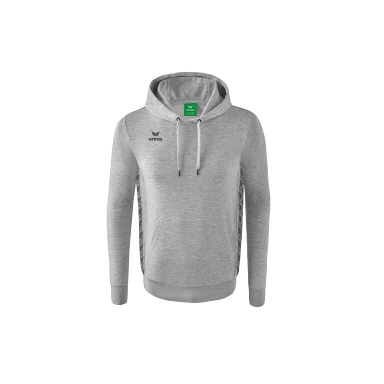 Erima Hooded Sweatshirt Essential Team Hooded Sweat (soft cotton, ribbed cuffs) light grey/grey Boys