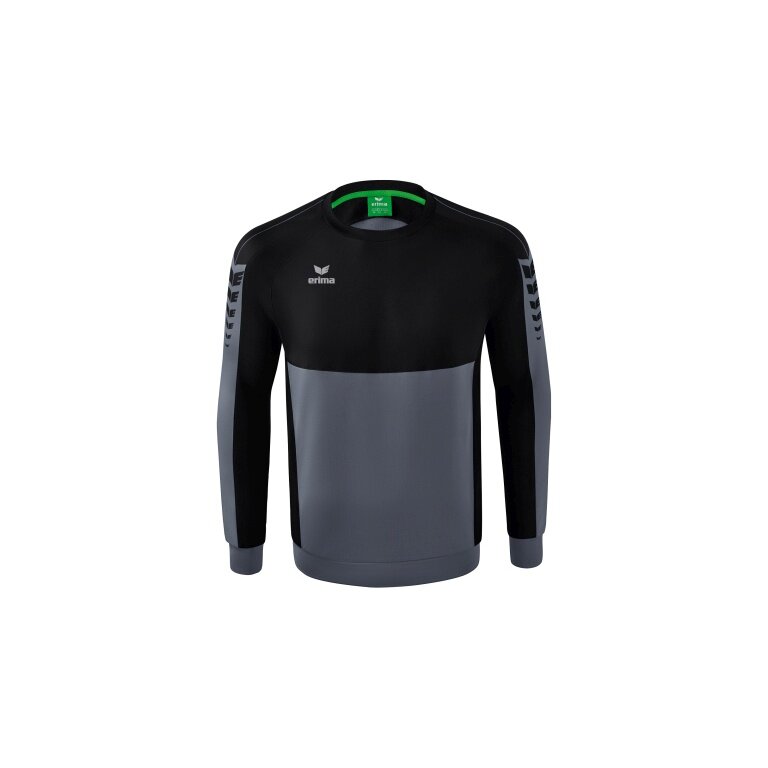 Erima Sport Long Sleeve Six Wings Sweatshirt (Cotton Blend, Functional) Grey/Black Men