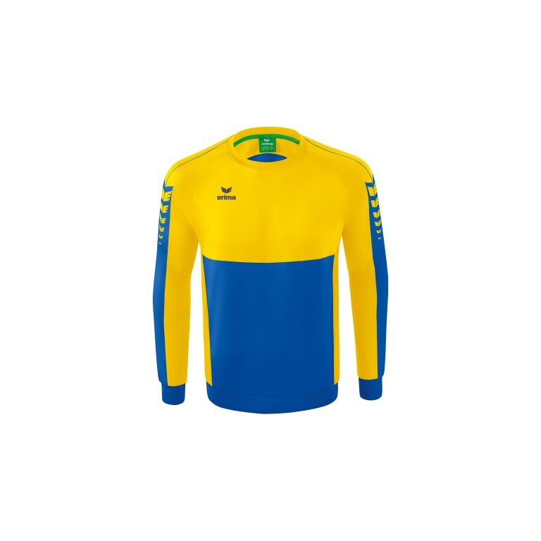 Erima Sport Long Sleeve Six Wings Sweatshirt (Cotton blend, functional) navy blue/yellow Men