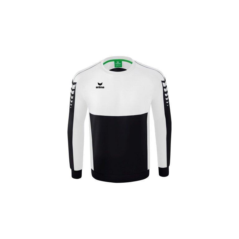 Erima Sport Long Sleeve Six Wings Sweatshirt (Cotton Blend, Functional) Black/White Boys