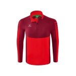 Erima Sport Long Sleeve Six Wings Training Top (100% Polyester, Stand-up Collar, 1/2 Zip) Red/Bordeaux Men