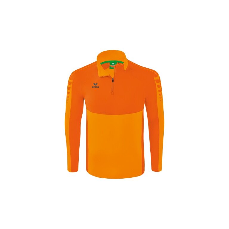 Erima Sport Long Sleeve Six Wings Training Top (100% Polyester, Stand-up Collar, 1/2 Zip) Orange Men