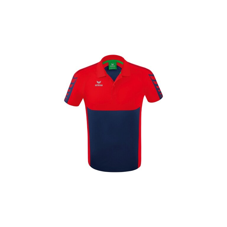 Erima Sport-Polo Six Wings (100% Polyester, fast drying, comfortable feel) navy blue/red Men