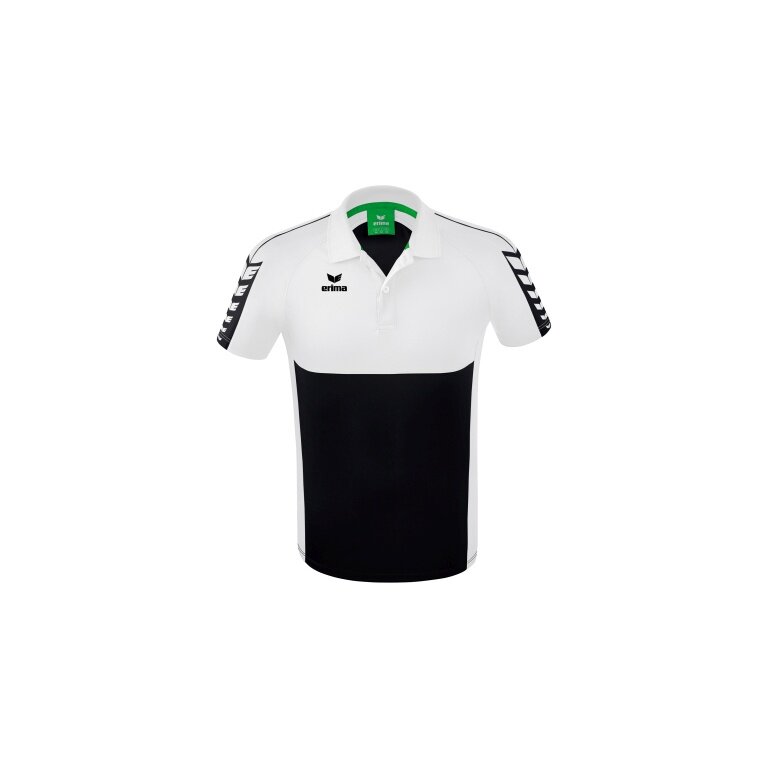 Erima Sport-Polo Six Wings (100% Polyester, quick-drying, comfortable to wear) black/white Men