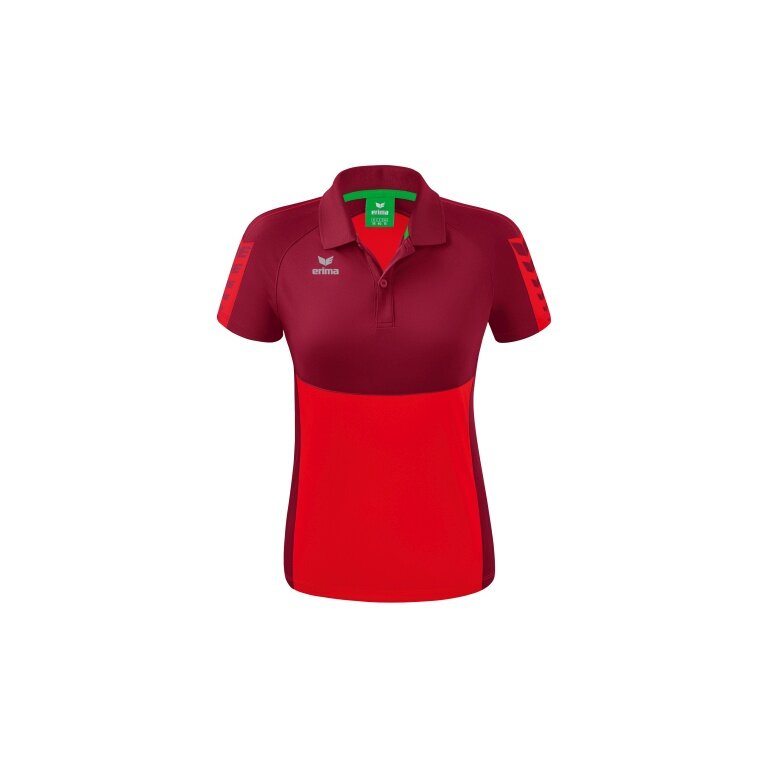 Erima Sport-Polo Six Wings (100% Polyester, tailored cut, quick-drying) red/bordeaux Women
