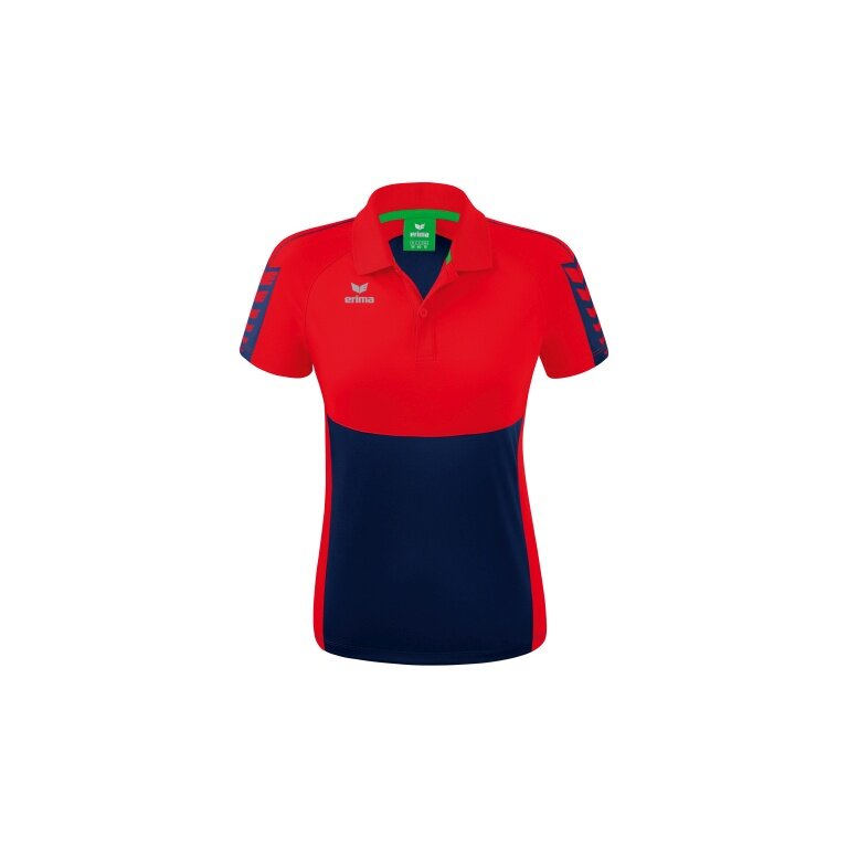 Erima Sport Polo Six Wings (100% Polyester, tailored cut, quick-drying) navy blue/red Women