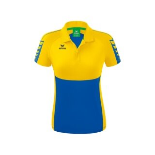 Erima Sport-Polo Six Wings (100% Polyester, tailored cut, quick-drying) navy blue/yellow Women