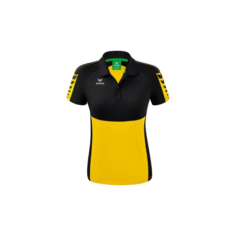 Erima Sport-Polo Six Wings (100% Polyester, tailored cut, quick-drying) yellow/black Women