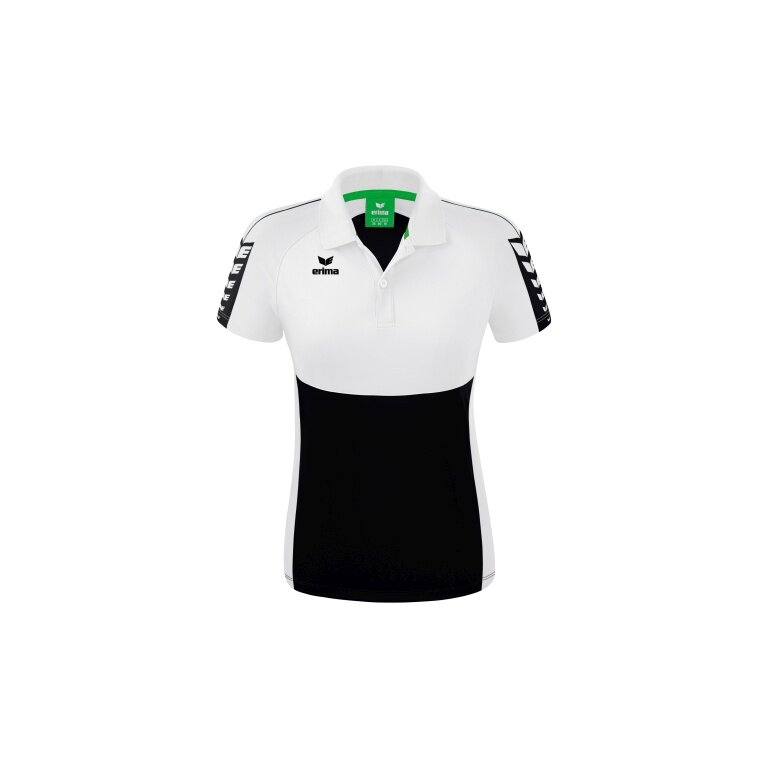 Erima Sport Polo Six Wings (100% Polyester, tailored cut, quick-drying) black/white Women