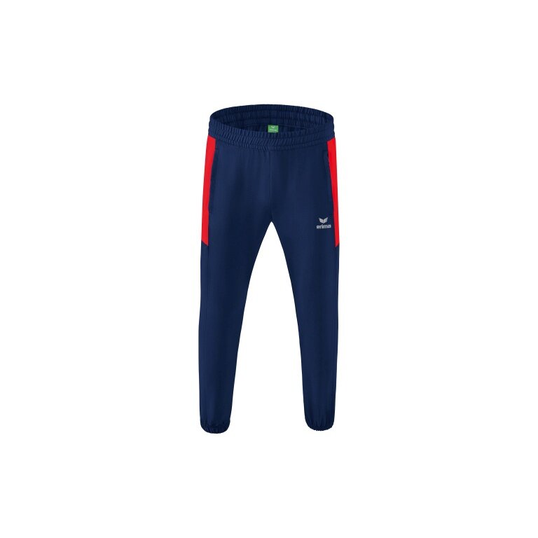 Erima Presentation Trousers Team long (100% Polyester, light, modern slim fit) navy blue/red Boys