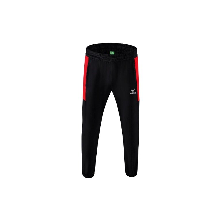 Erima Presentation trousers Team long (100% polyester, light, modern slim fit) black/red Men