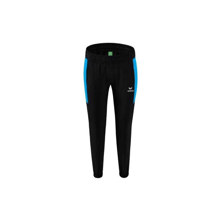 Erima Presentation Pants Team long (100% Polyester, light, modern slim fit) black/curacao blue Women