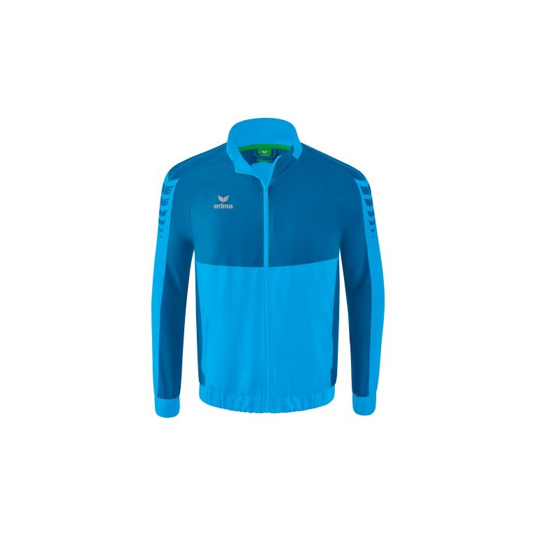 Erima Presentation Jacket Six Wings (100% Polyester, Stand-up Collar, without Lining) Curacao Blue Men