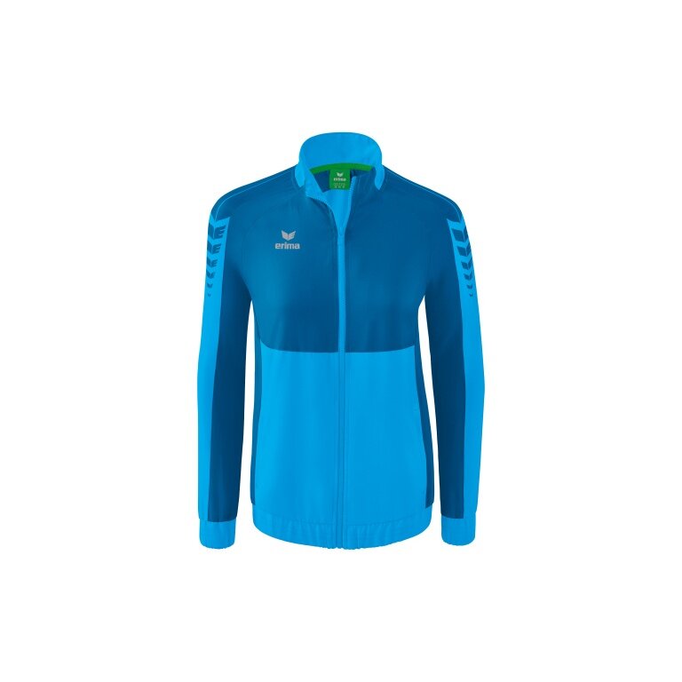 Erima Presentation Jacket Six Wings (100% Polyester, Stand-up Collar, Tailored Cut) Curacao Blue Women