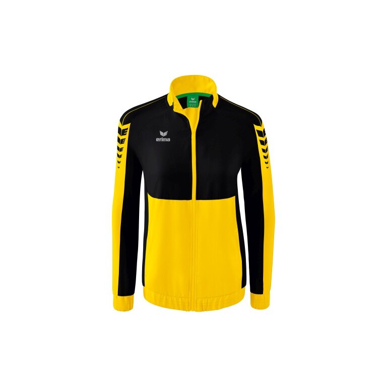 Erima Presentation Jacket Six Wings (100% Polyester, Stand-up Collar, tailored cut) yellow/black Women