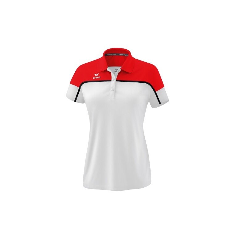 Erima Sport Polo Change (100% recycled Polyester, quick-drying functional material) white/red Women