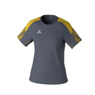 Erima Sport Shirt Evo Star (100% recycled polyester, lightweight) grey/yellow Ladies