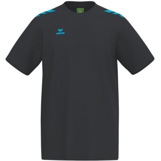 Erima Sport T-shirt CMPT 3 Wings (mixed fabric, quick-drying) black/curacao blue men's