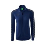 Erima Team Tracktop Essential Sports Jacket - comfortable, ribbed cuffs, side pockets - navy blue/grey Women
