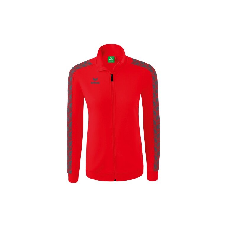 Erima Team Essential Tracktop Sports Jacket - comfortable, ribbed cuffs, side pockets - red/grey Women