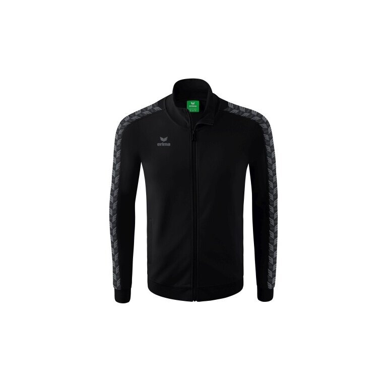 Erima Team Essential Tracktop Sports Jacket - comfortable, ribbed cuffs, side pockets black/gray Boys
