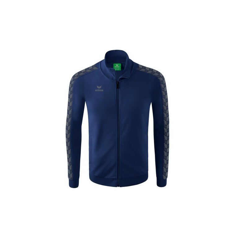 Erima Team Essential Tracktop Sports Jacket - comfortable, ribbed cuffs, side pockets navy blue/grey Boys