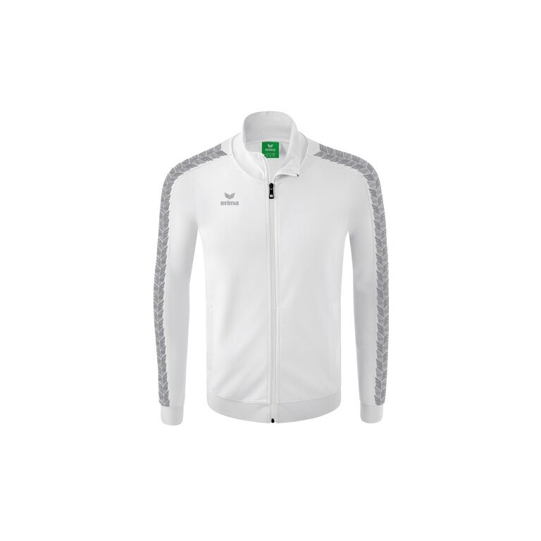 Erima Team Essential Tracktop Sports Jacket - comfortable, ribbed cuffs, side pockets white/dark grey Boys