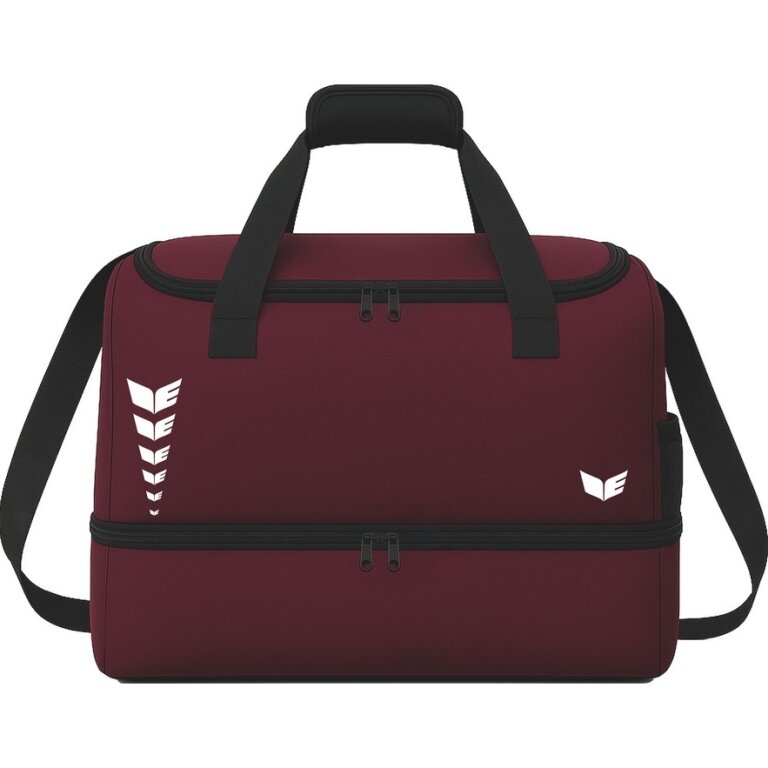 Erima sports bag Intro with bottom compartment (Size M - 53.5 litres) burgundy 50x29x37cm