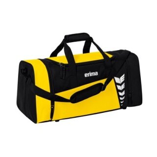 Erima sports bag Six Wings (Size M - 49.5 litres) yellow/black 61x29x28cm