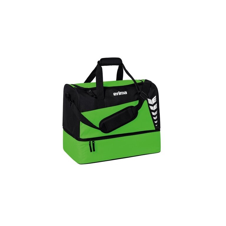 Erima sports bag Six Wings with bottom compartment (Size L - 94.5 litres) light green/black 60x35x45cm