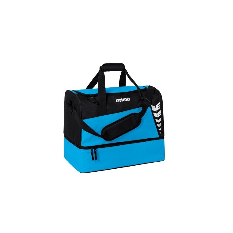 Erima sports bag Six Wings with bottom compartment (size L - 94.5 liters) curacao blue/black 60x35x45cm