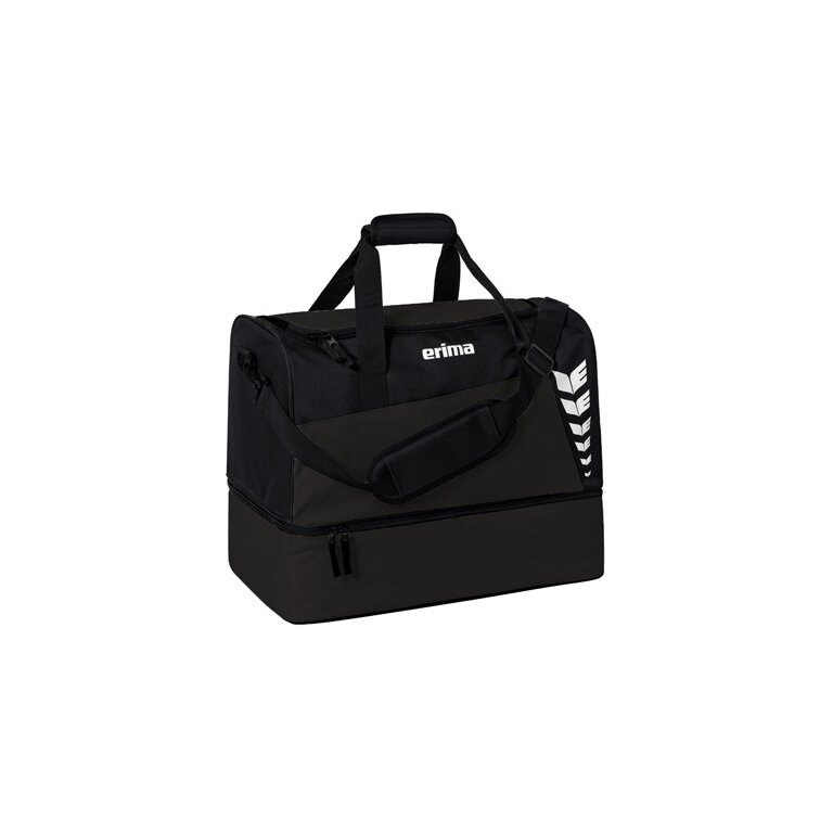 Erima Sports Bag Six Wings with Bottom Compartment (Size L - 94.5 Litres) Black 60x35x45cm