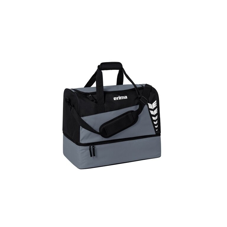 Erima Sports Bag Six Wings with Bottom Compartment (Size M - 60 Litres) Grey/Black 50x30x40cm
