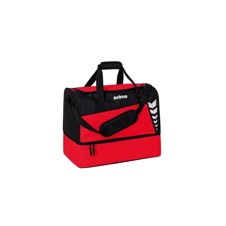 Erima sports bag Six Wings with bottom compartment (size M - 60 liters) red/black 50x30x40cm