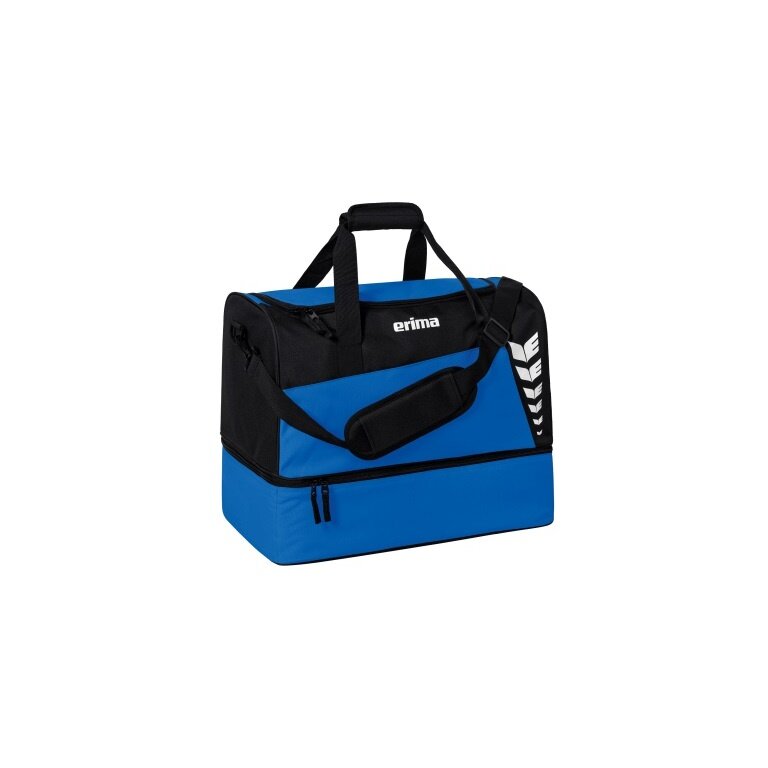 Erima Sports Bag Six Wings with Bottom Compartment (Size L - 94.5 Litres) Royal Blue/Black 60x35x45cm