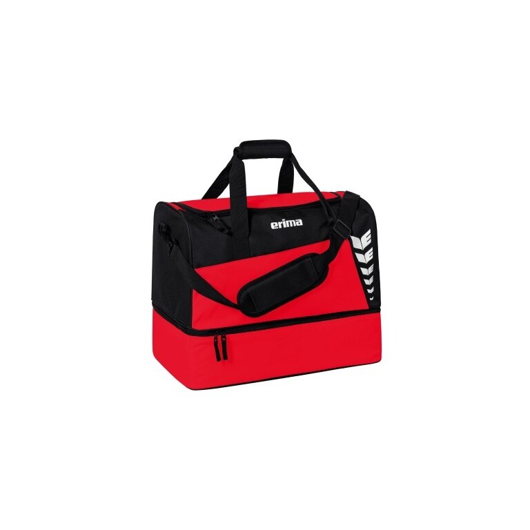 Erima Sports Bag Six Wings with Bottom Compartment (Size L - 94.5 Litres) Red/Black 60x35x45cm