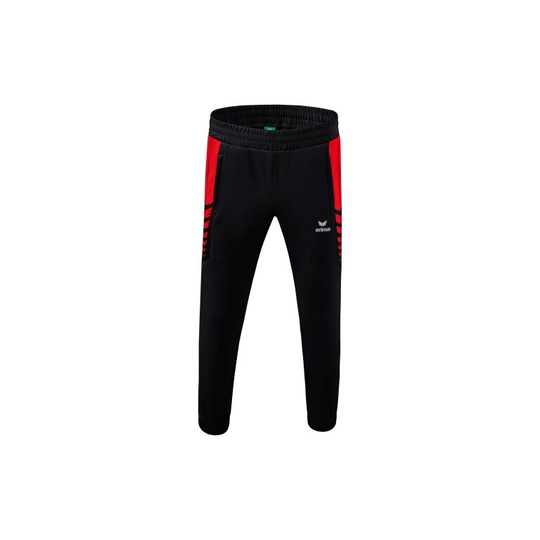 Erima Training Pants Six Wings Worker long (100% Polyester, sporty fit) black/red Men
